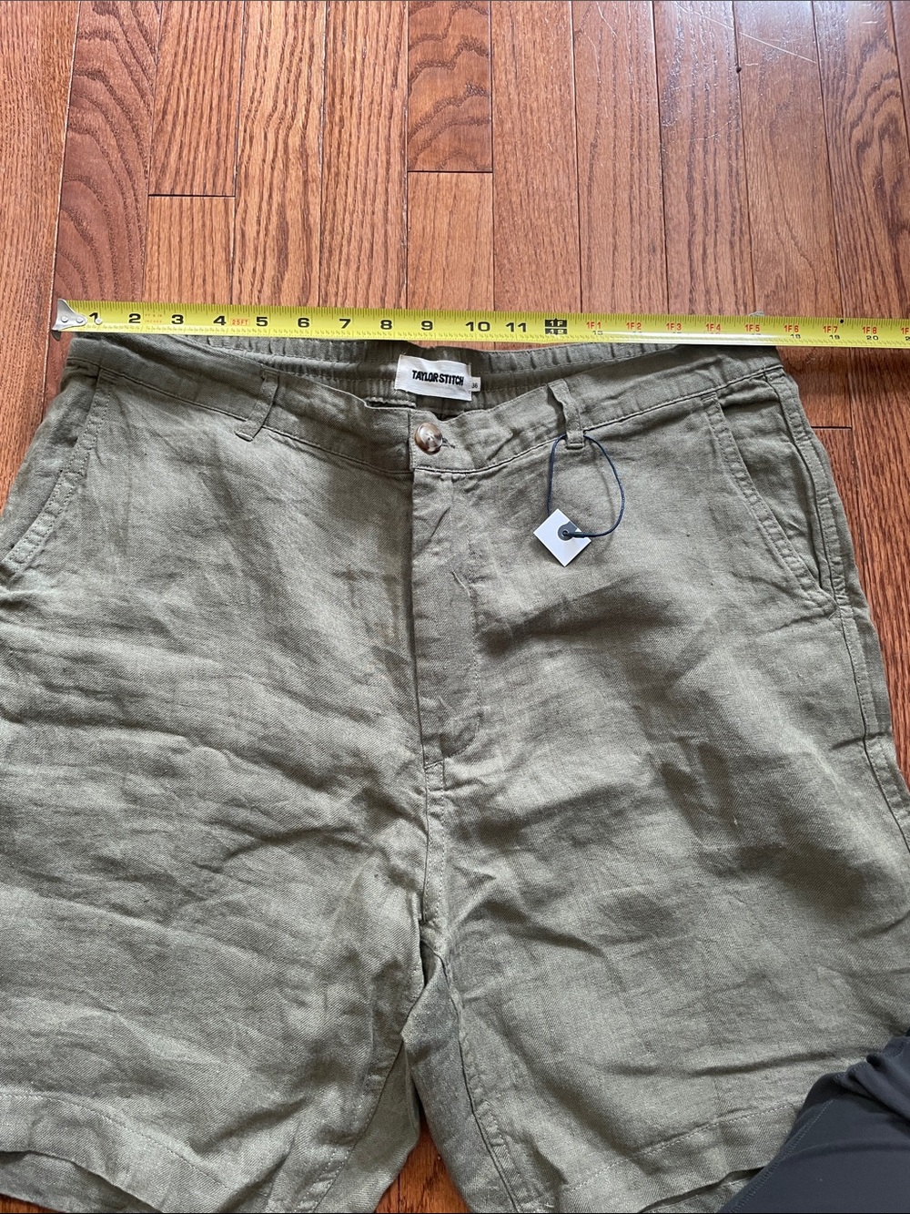 Taylor Stitch Olive Green Linen Shorts Men’s Sz 36 NWOT - Picture 5 of 10
